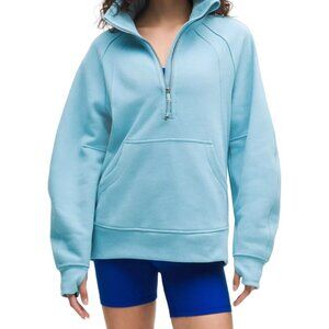 Lululemon Athletica Light Blue Half-Zip Sweatshirt-Long Length